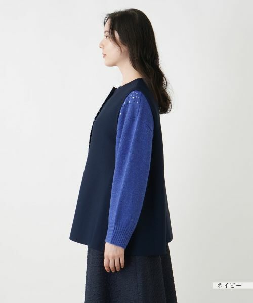 Leilian PLUS HOUSE / レリアンプラスハウス テーラードジャケット | 比翼ニットベスト【プラス企画】 | 詳細8