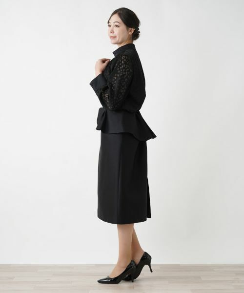 Leilian PLUS HOUSE / レリアンプラスハウス ミニ・ひざ丈スカート | ウエストフリルタイトスカート【BOURGE】 | 詳細2