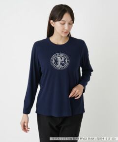 Leilian PLUS HOUSE / レリアンプラスハウス カットソー | 刺繍クルーネックカットソー【プラス企画】