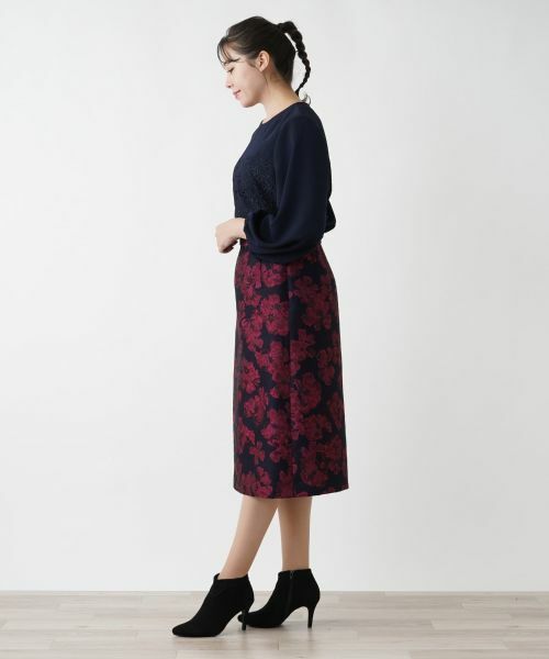 Leilian PLUS HOUSE / レリアンプラスハウス ミニ・ひざ丈スカート | Aラインジャカードスカート | 詳細2