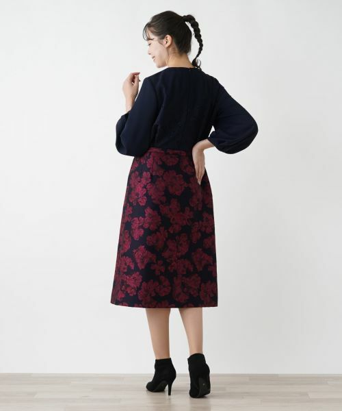 Leilian PLUS HOUSE / レリアンプラスハウス ミニ・ひざ丈スカート | Aラインジャカードスカート | 詳細3