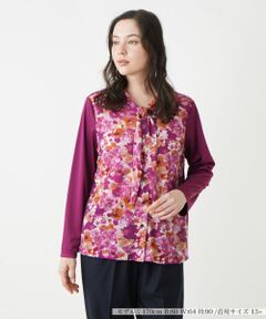 Leilian PLUS HOUSE / レリアンプラスハウス シャツ・ブラウス | フラワー柄ボウタイブラウス