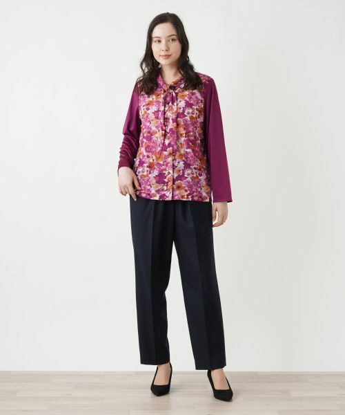 Leilian PLUS HOUSE / レリアンプラスハウス シャツ・ブラウス | フラワー柄ボウタイブラウス | 詳細1