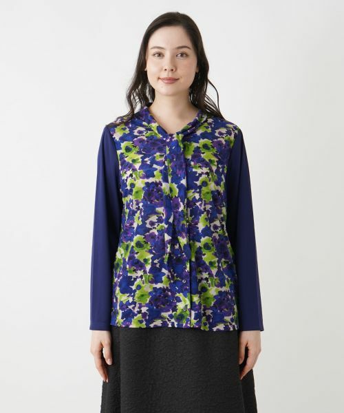 Leilian PLUS HOUSE / レリアンプラスハウス シャツ・ブラウス | フラワー柄ボウタイブラウス | 詳細8