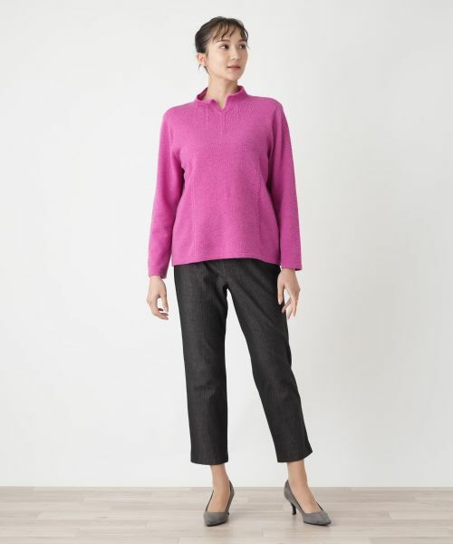 Leilian PLUS HOUSE / レリアンプラスハウス その他パンツ | ストライプスリムパンツ | 詳細1