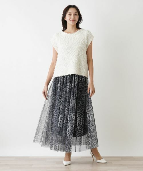 Leilian PLUS HOUSE / レリアンプラスハウス ミニ・ひざ丈スカート | チュールスカート | 詳細1