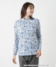 Leilian PLUS HOUSE / レリアンプラスハウス カットソー | ボタニカル柄ハイネックカットソー【Leilian WHITE LABEL】