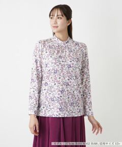 Leilian PLUS HOUSE / レリアンプラスハウス カットソー | ボタニカル柄ハイネックカットソー【Leilian WHITE LABEL】