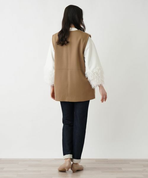 Leilian PLUS HOUSE / レリアンプラスハウス テーラードジャケット | 切替ロングベスト【Leilian WHITE LABEL】 | 詳細3