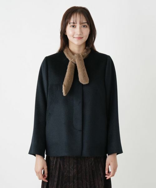 Leilian PLUS HOUSE / レリアンプラスハウス その他アウター | アルパカ混ノーカラーコート【MENCHI】 | 詳細4