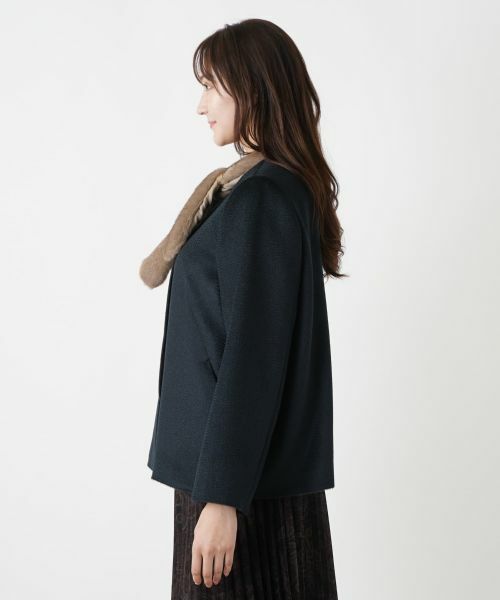 Leilian PLUS HOUSE / レリアンプラスハウス その他アウター | アルパカ混ノーカラーコート【MENCHI】 | 詳細5