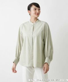 Leilian PLUS HOUSE / レリアンプラスハウス シャツ・ブラウス | バンドカラーブラウス【BOURGE】