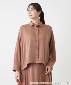 Leilian PLUS HOUSE / レリアンプラスハウス シャツ・ブラウス | ドロップショルダーブラウス【Leilian WHITE LABEL】【BOURGE】