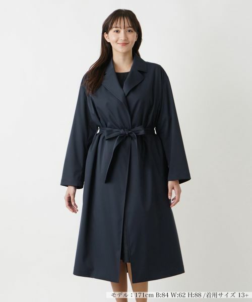 Leilian PLUS HOUSE/レリアンプラスハウス トレンチ風コート【BOURGE】 ネイビー 13+ Leilian PLUS HOUSE/レリアンプラスハウス トレンチ風コート【BOURGE】 ネイビー 13+