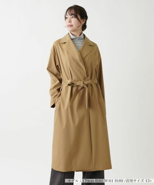 Leilian PLUS HOUSE/レリアンプラスハウス トレンチ風コート【BOURGE】 キャメル系 13+ Leilian PLUS HOUSE/レリアンプラスハウス トレンチ風コート【BOURGE】 キャメル系 13+