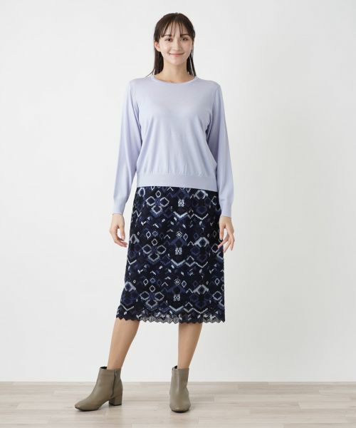 Leilian PLUS HOUSE / レリアンプラスハウス ニット・セーター | クルーネックニット【LORO PIANA】【BOURGE】 | 詳細1