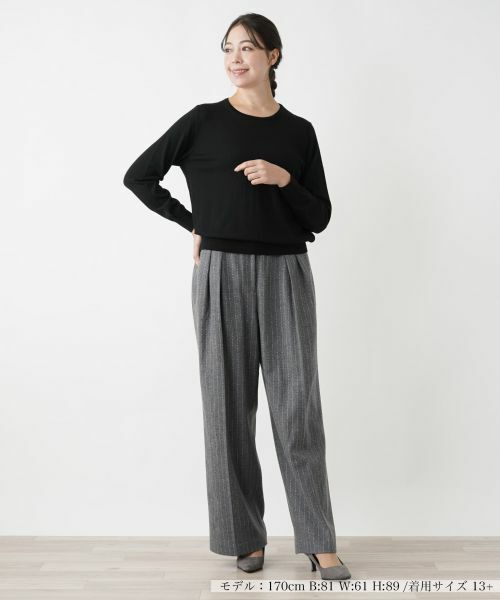 Leilian PLUS HOUSE / レリアンプラスハウス ニット・セーター | クルーネックニット【LORO PIANA】【BOURGE】 | 詳細4