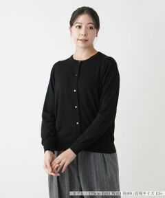 Leilian PLUS HOUSE / レリアンプラスハウス カーディガン・ボレロ | クルーネックカーディガン【LORO PIANA】【BOURGE】