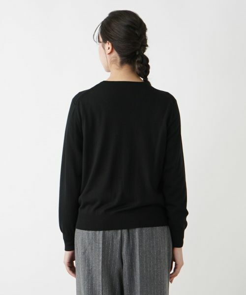 Leilian PLUS HOUSE / レリアンプラスハウス カーディガン・ボレロ | クルーネックカーディガン【LORO PIANA】【BOURGE】 | 詳細10