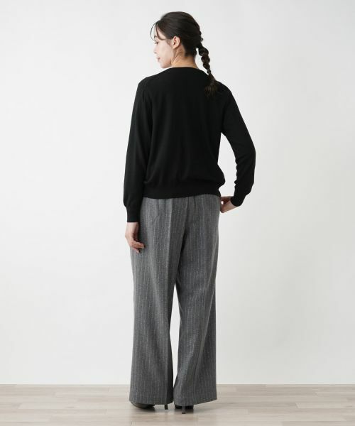 Leilian PLUS HOUSE / レリアンプラスハウス カーディガン・ボレロ | クルーネックカーディガン【LORO PIANA】【BOURGE】 | 詳細7