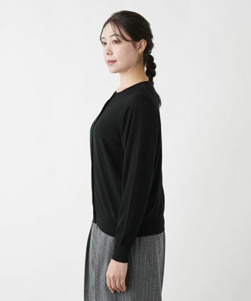 Leilian PLUS HOUSE / レリアンプラスハウス カーディガン・ボレロ | クルーネックカーディガン【LORO PIANA】【BOURGE】 | 詳細9