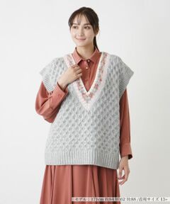 Leilian PLUS HOUSE / レリアンプラスハウス テーラードジャケット | Vネックニットベスト【BOURGE】