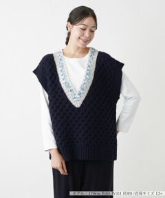Leilian PLUS HOUSE / レリアンプラスハウス テーラードジャケット | Vネックニットベスト【BOURGE】