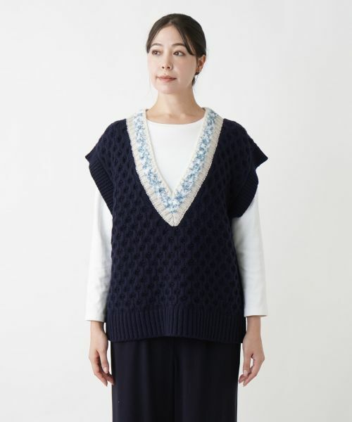 Leilian PLUS HOUSE / レリアンプラスハウス テーラードジャケット | Vネックニットベスト【BOURGE】 | 詳細7