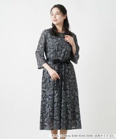 Leilian PLUS HOUSE / レリアンプラスハウス ドレス | リボンベルトレースワンピース