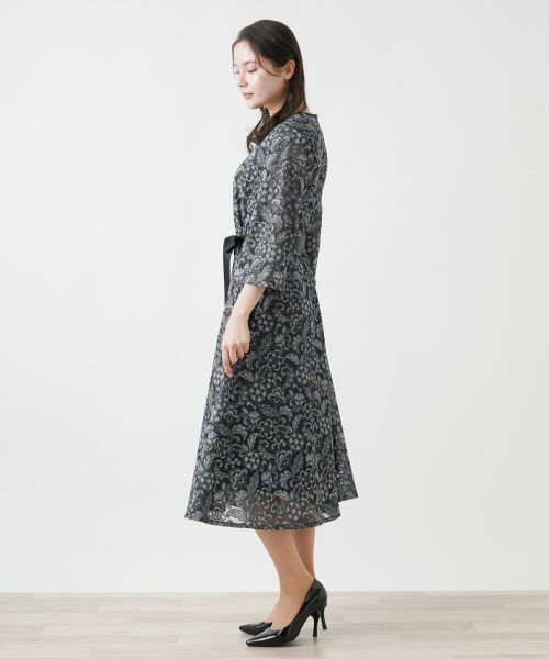 Leilian PLUS HOUSE / レリアンプラスハウス ドレス | リボンベルトレースワンピース | 詳細2