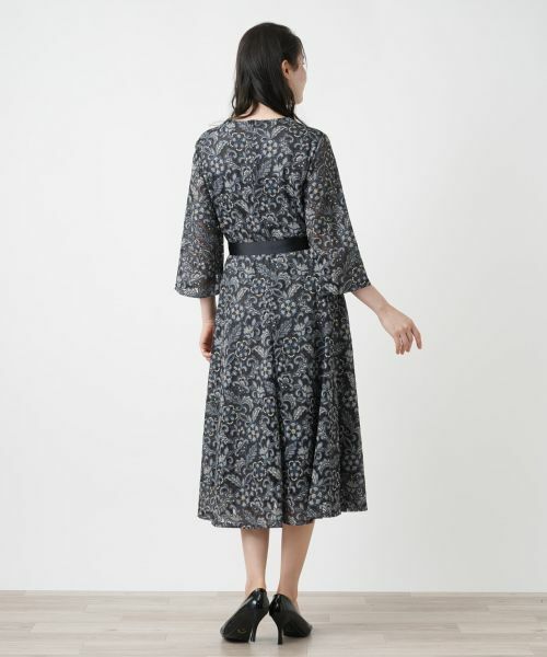 Leilian PLUS HOUSE / レリアンプラスハウス ドレス | リボンベルトレースワンピース | 詳細3