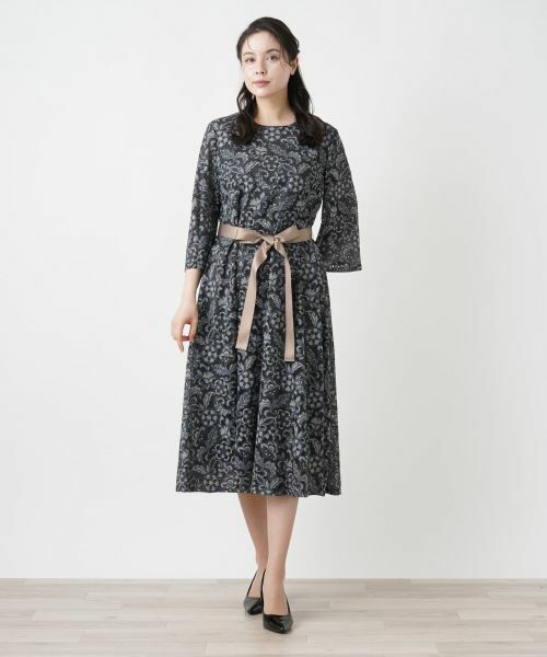 Leilian PLUS HOUSE / レリアンプラスハウス ドレス | リボンベルトレースワンピース | 詳細4