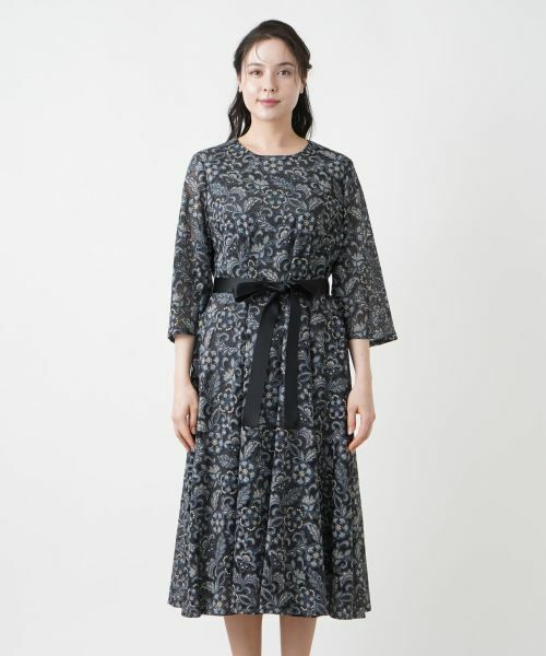 Leilian PLUS HOUSE / レリアンプラスハウス ドレス | リボンベルトレースワンピース | 詳細6