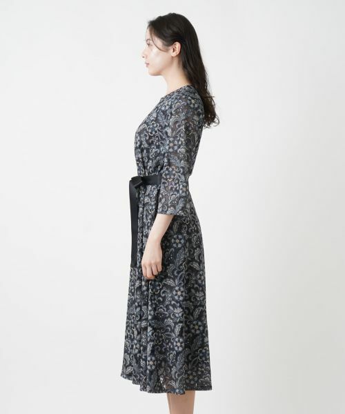 Leilian PLUS HOUSE / レリアンプラスハウス ドレス | リボンベルトレースワンピース | 詳細7