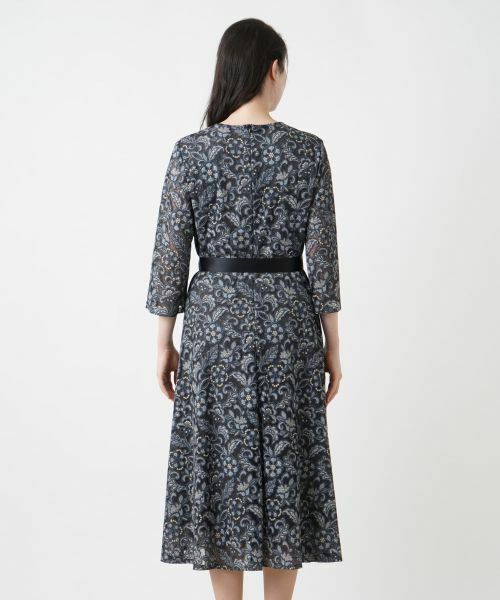 Leilian PLUS HOUSE / レリアンプラスハウス ドレス | リボンベルトレースワンピース | 詳細8