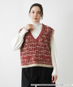 Leilian PLUS HOUSE / レリアンプラスハウス テーラードジャケット | ツイードニットベスト