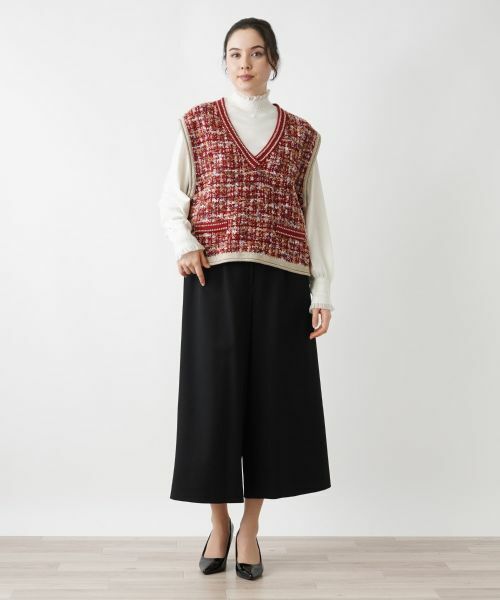 Leilian PLUS HOUSE / レリアンプラスハウス テーラードジャケット | ツイードニットベスト | 詳細1