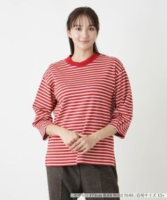 Leilian PLUS HOUSE / レリアンプラスハウス カットソー | ボーダーハイネックカットソー【Leilian WHITE LABEL】【BOURGE】