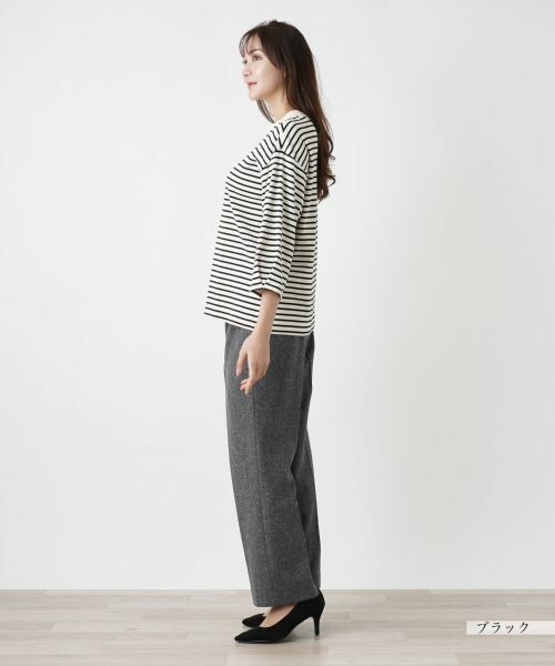 Leilian PLUS HOUSE / レリアンプラスハウス カットソー | ボーダーハイネックカットソー【Leilian WHITE LABEL】【BOURGE】 | 詳細2