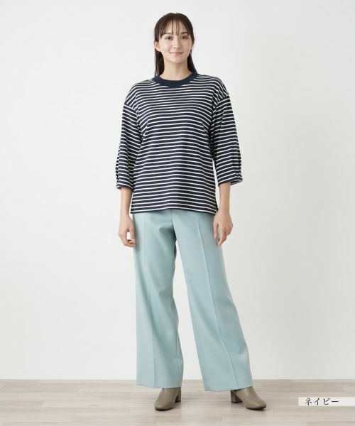 Leilian PLUS HOUSE / レリアンプラスハウス カットソー | ボーダーハイネックカットソー【Leilian WHITE LABEL】【BOURGE】 | 詳細4