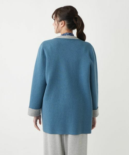 Leilian PLUS HOUSE / レリアンプラスハウス その他アウター | バイカラーニットコート【Leilian WHITE LABEL】 | 詳細10