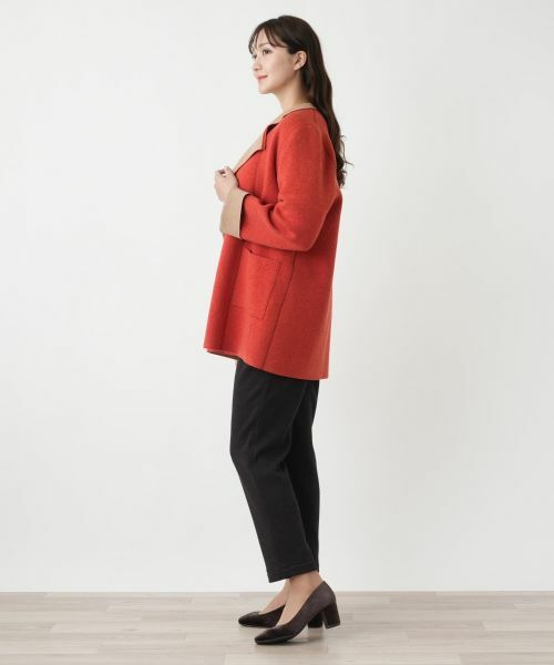 Leilian PLUS HOUSE / レリアンプラスハウス その他アウター | バイカラーニットコート【Leilian WHITE LABEL】 | 詳細2