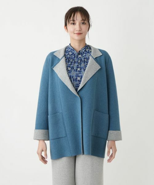 Leilian PLUS HOUSE / レリアンプラスハウス その他アウター | バイカラーニットコート【Leilian WHITE LABEL】 | 詳細8