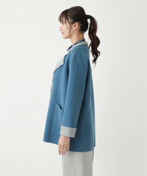 Leilian PLUS HOUSE / レリアンプラスハウス その他アウター | バイカラーニットコート【Leilian WHITE LABEL】 | 詳細9