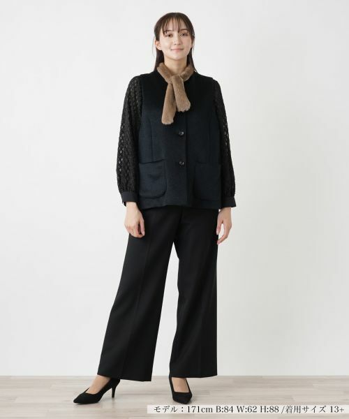 Leilian PLUS HOUSE / レリアンプラスハウス テーラードジャケット | ノーカラーベスト | 詳細1