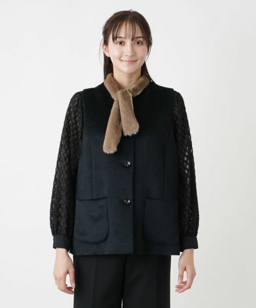 Leilian PLUS HOUSE / レリアンプラスハウス テーラードジャケット | ノーカラーベスト | 詳細4