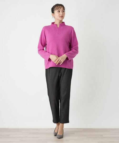 Leilian PLUS HOUSE / レリアンプラスハウス ニット・セーター | スリットハイネックニット【Leilian WHITE LABEL】 | 詳細1