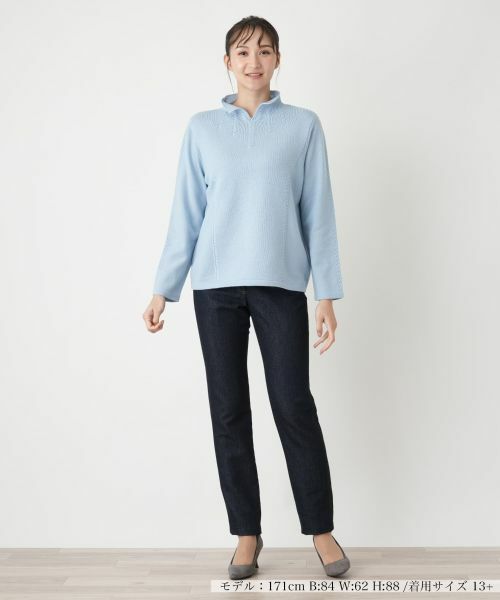 Leilian PLUS HOUSE / レリアンプラスハウス ニット・セーター | スリットハイネックニット【Leilian WHITE LABEL】 | 詳細5