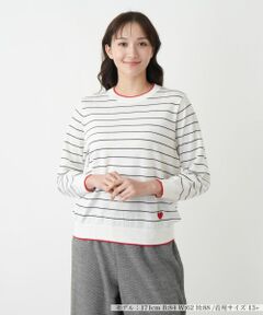 Leilian PLUS HOUSE / レリアンプラスハウス ニット・セーター | ボーダークルーネックニット【Leilian WHITE LABEL】