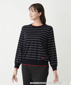 Leilian PLUS HOUSE / レリアンプラスハウス ニット・セーター | ボーダークルーネックニット【Leilian WHITE LABEL】